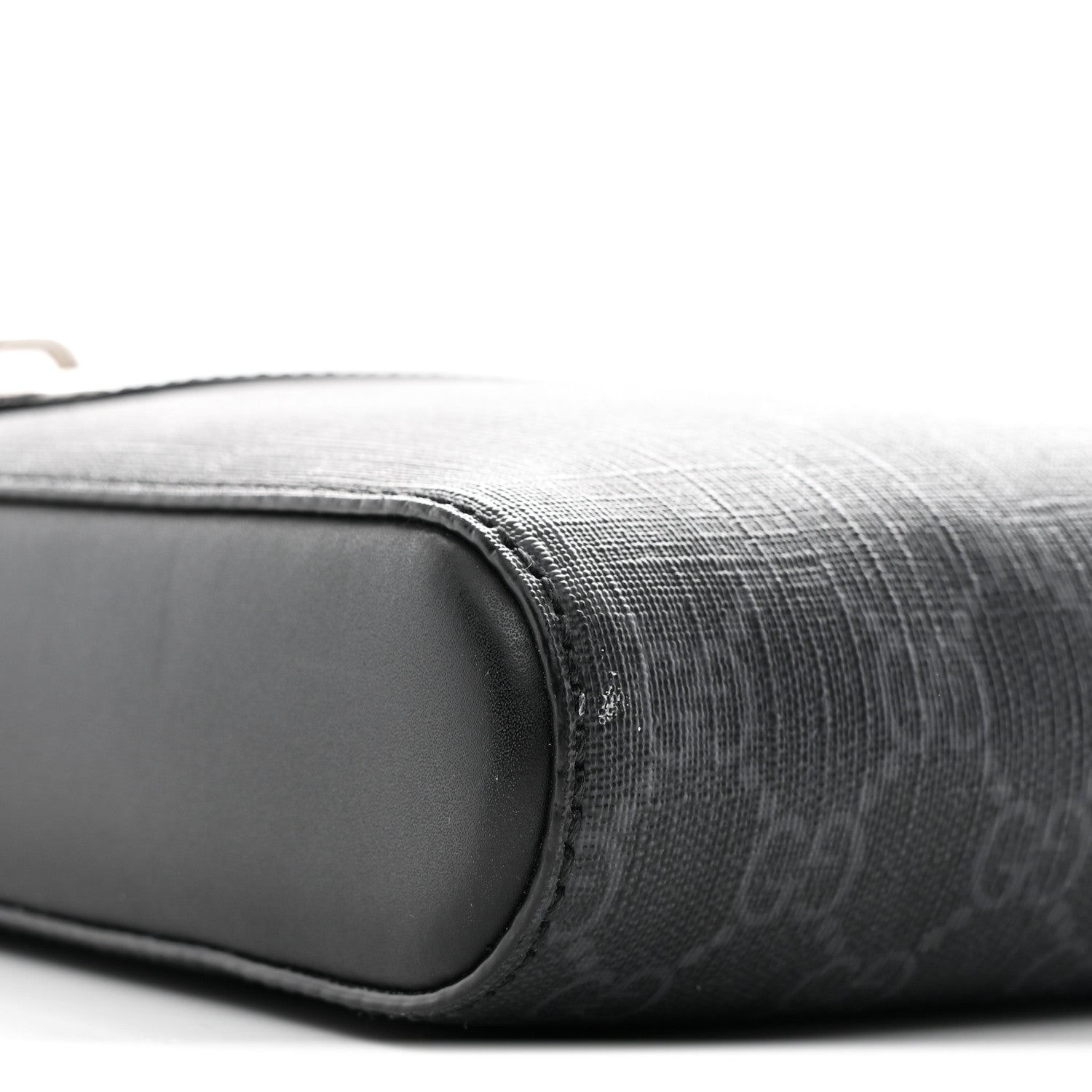 GG Supreme Monogram Web Small Flat Messenger Bag Black Grey