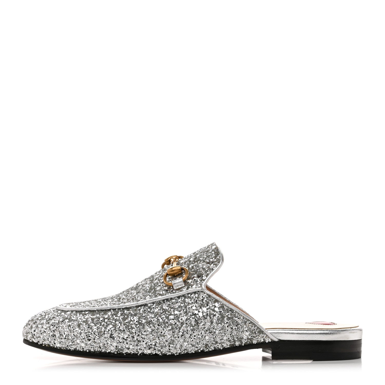 Glitter Womens Princetown Slippers 36 Silver