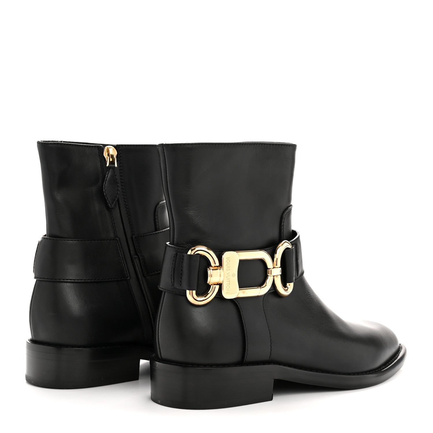 Calfskin Westside Flat Ankle Boots 37 Black