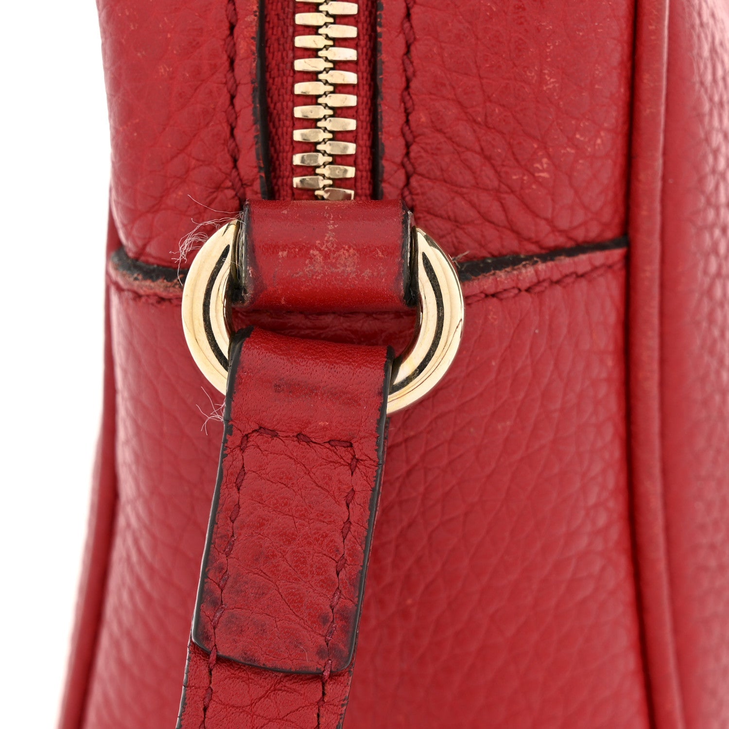 Pebbled Calfskin Small Soho Disco Bag Tabasco Red