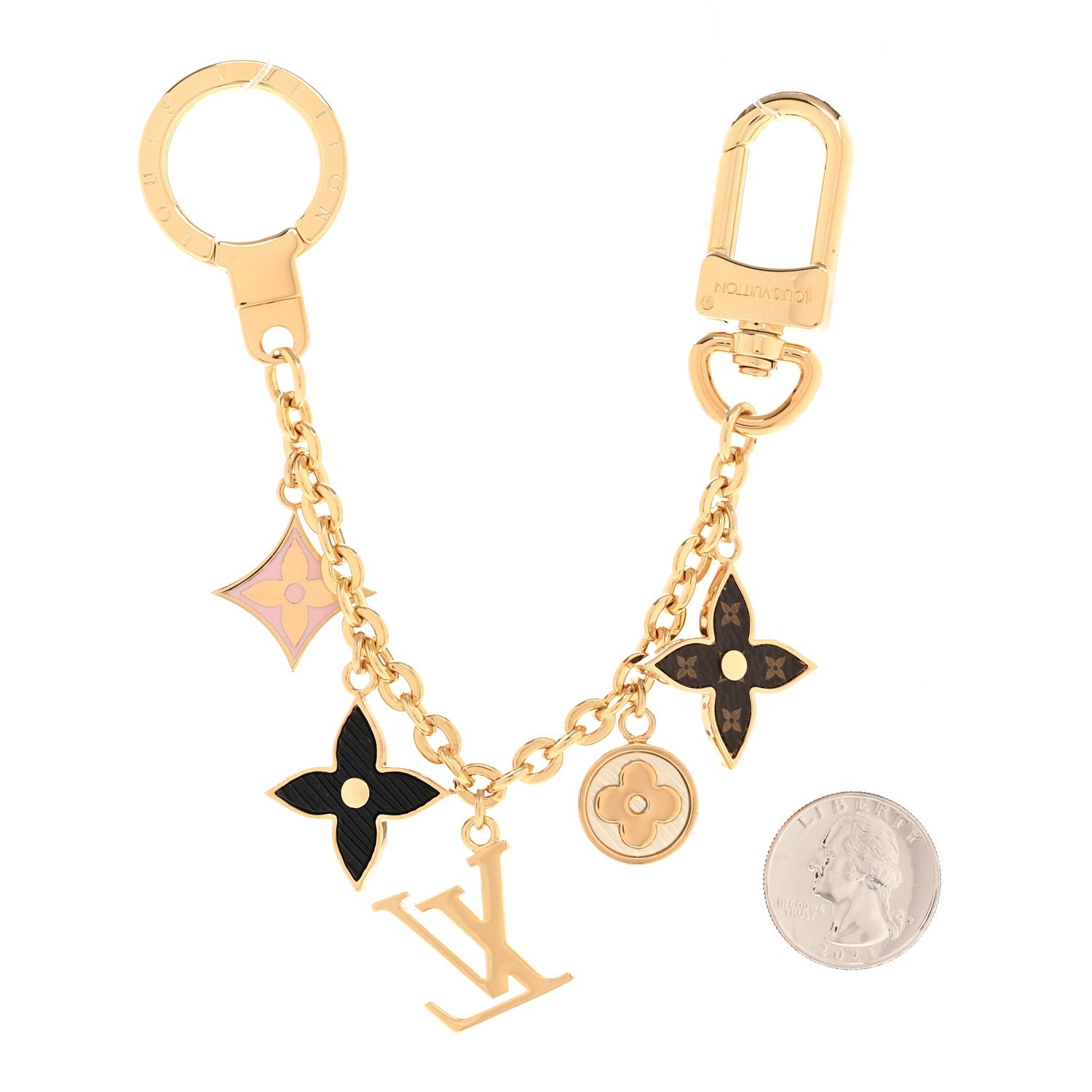 Monogram Spring Street Bag Charm Key Holder Gold