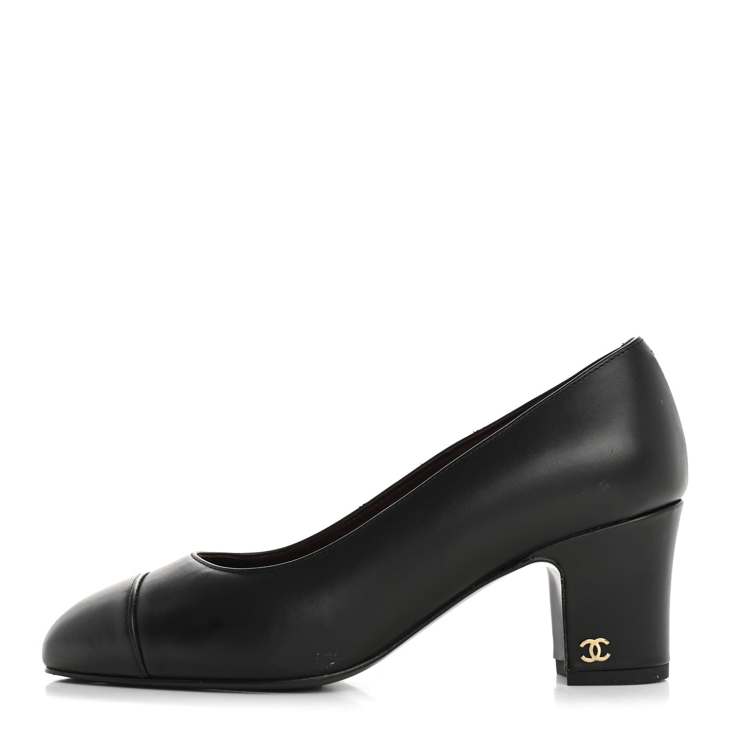 Lambskin Cap Toe CC Uniform Pumps 36.5 Black