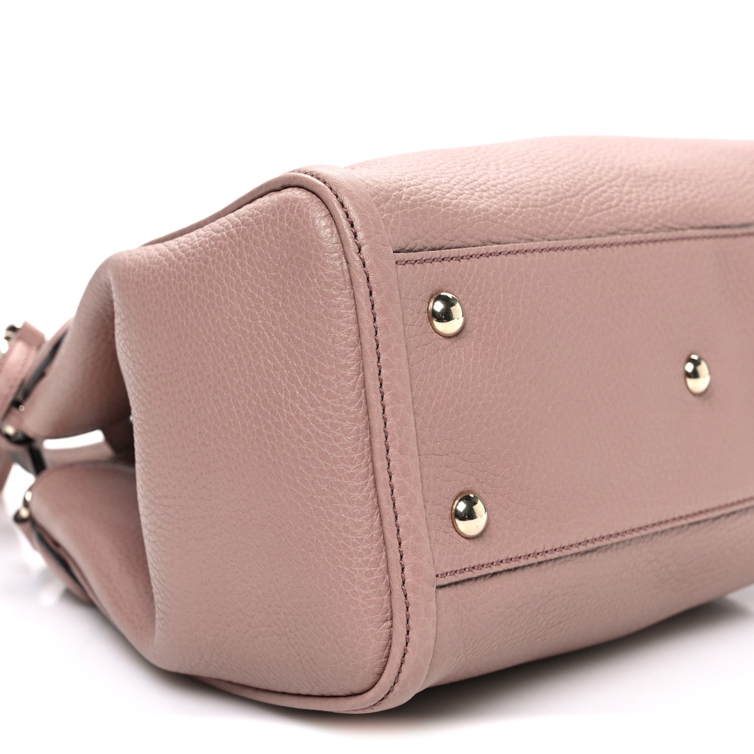 Pebbled Calfskin Small Soho Shoulder Bag Light Pink