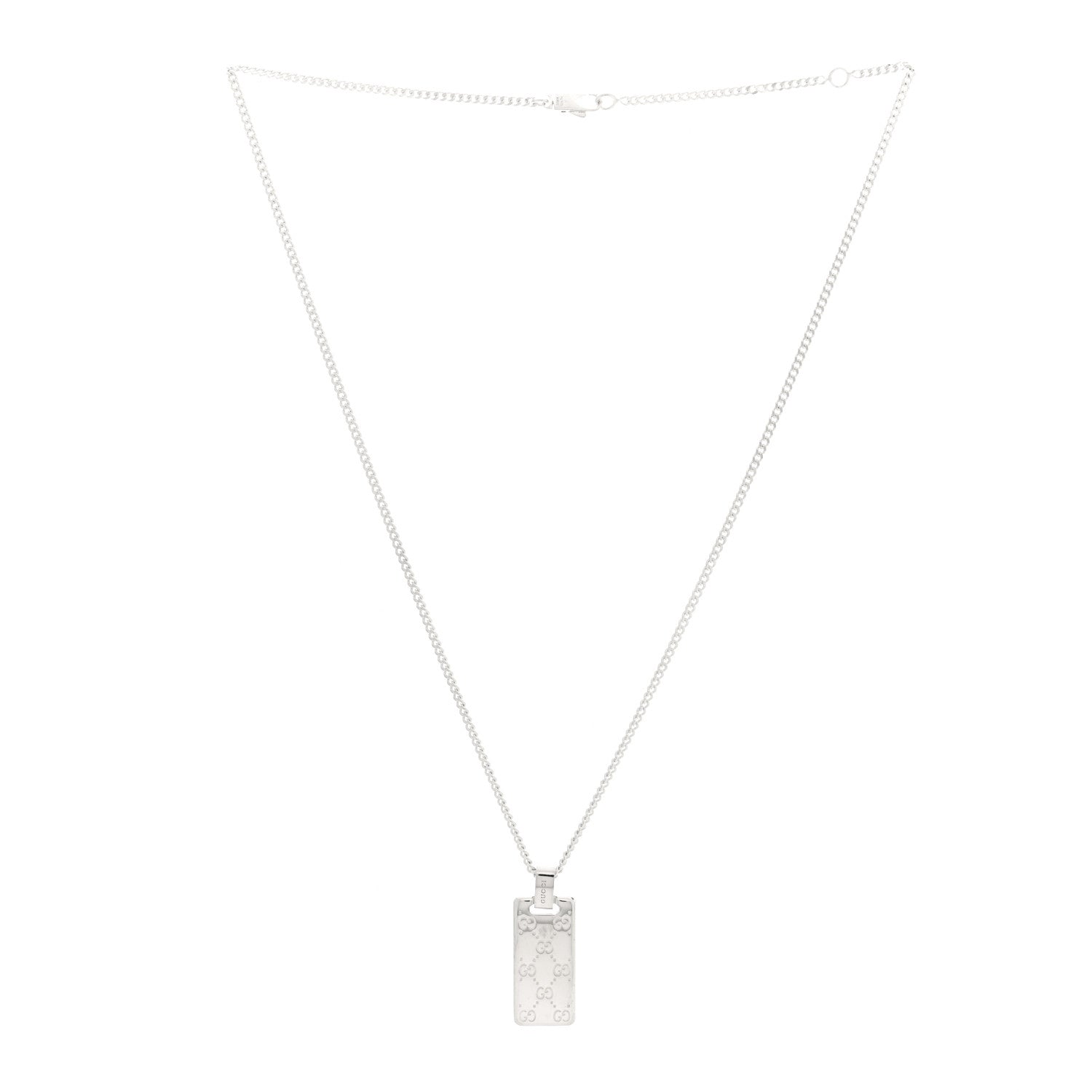 Sterling Silver Signature Tag Pendant Necklace