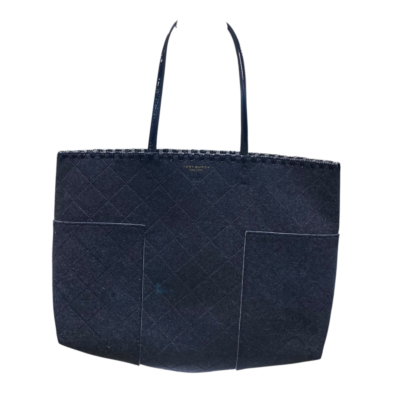 Handbag Designer By Tory Burch In Navy, Size:Large