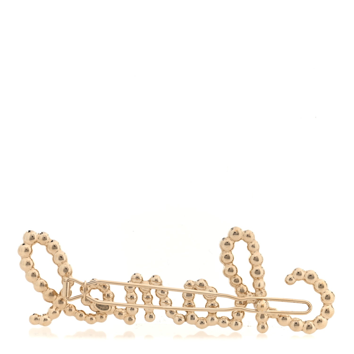 Metal Glass Swirling Pearls Brooch Pin Gold