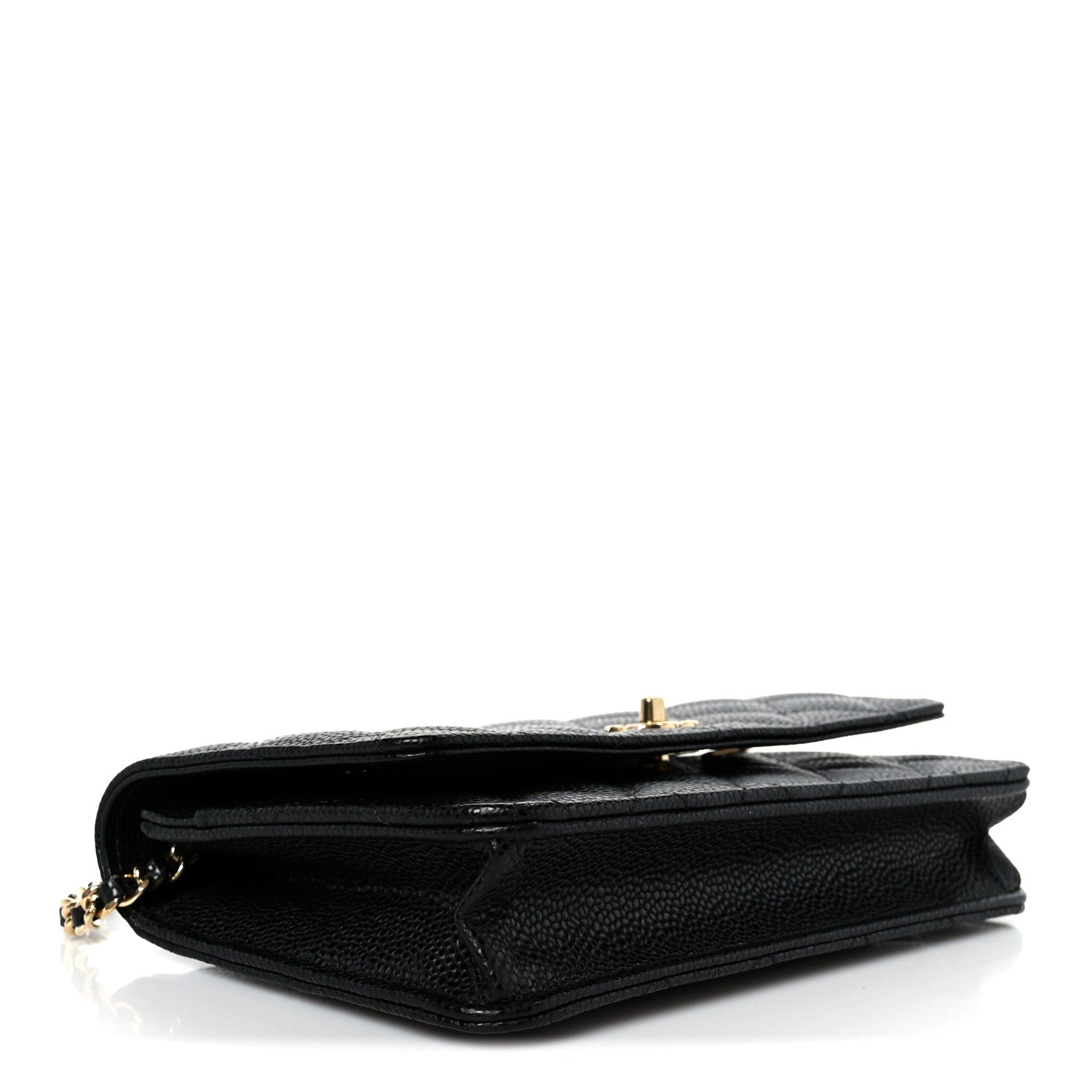 Caviar Quilted CC Turnlock Wallet On Chain WOC Black