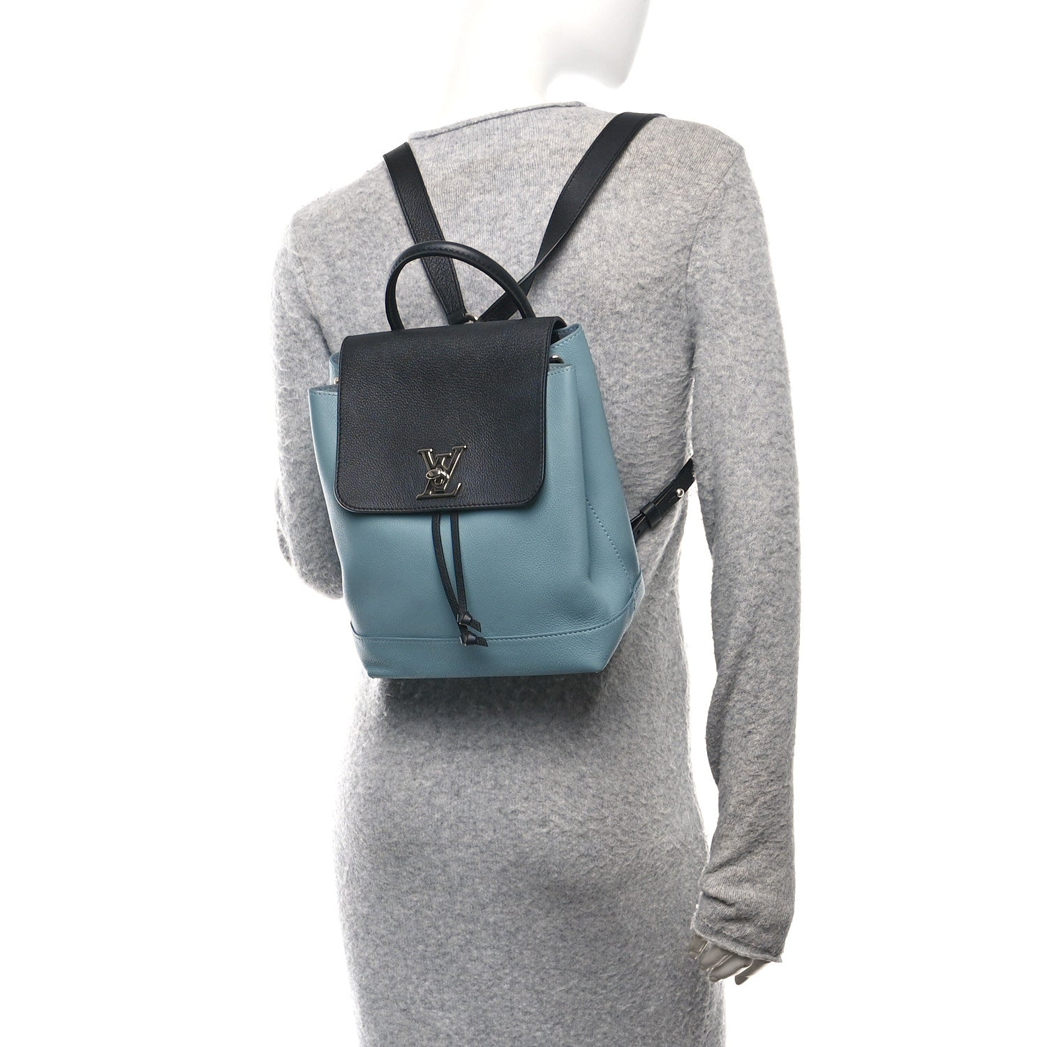 Calfskin Lockme Backpack Sky