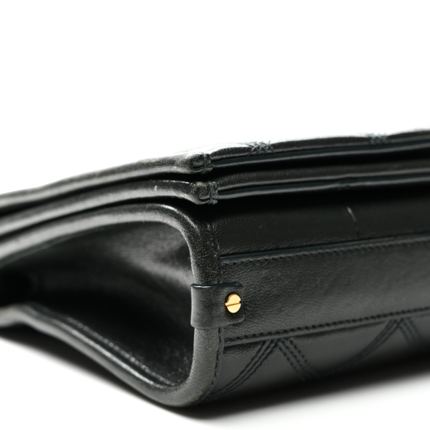 Lambskin Quilted Mini Becky Chain Bag Vert Fonce