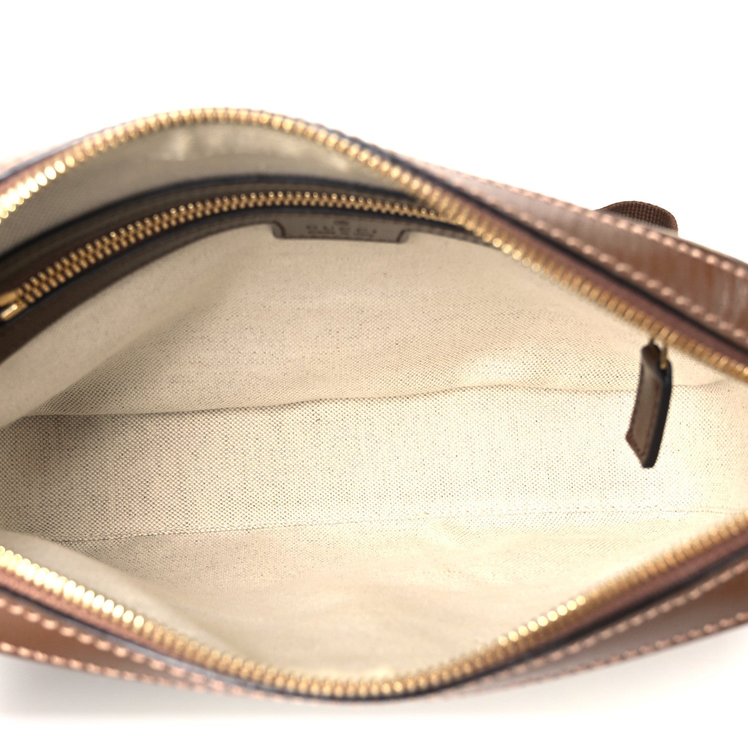 GG Supreme Monogram Azalea Calfskin Retro Interlocking G Messenger Shoulder Bag Beige Ebony Brown Sugar