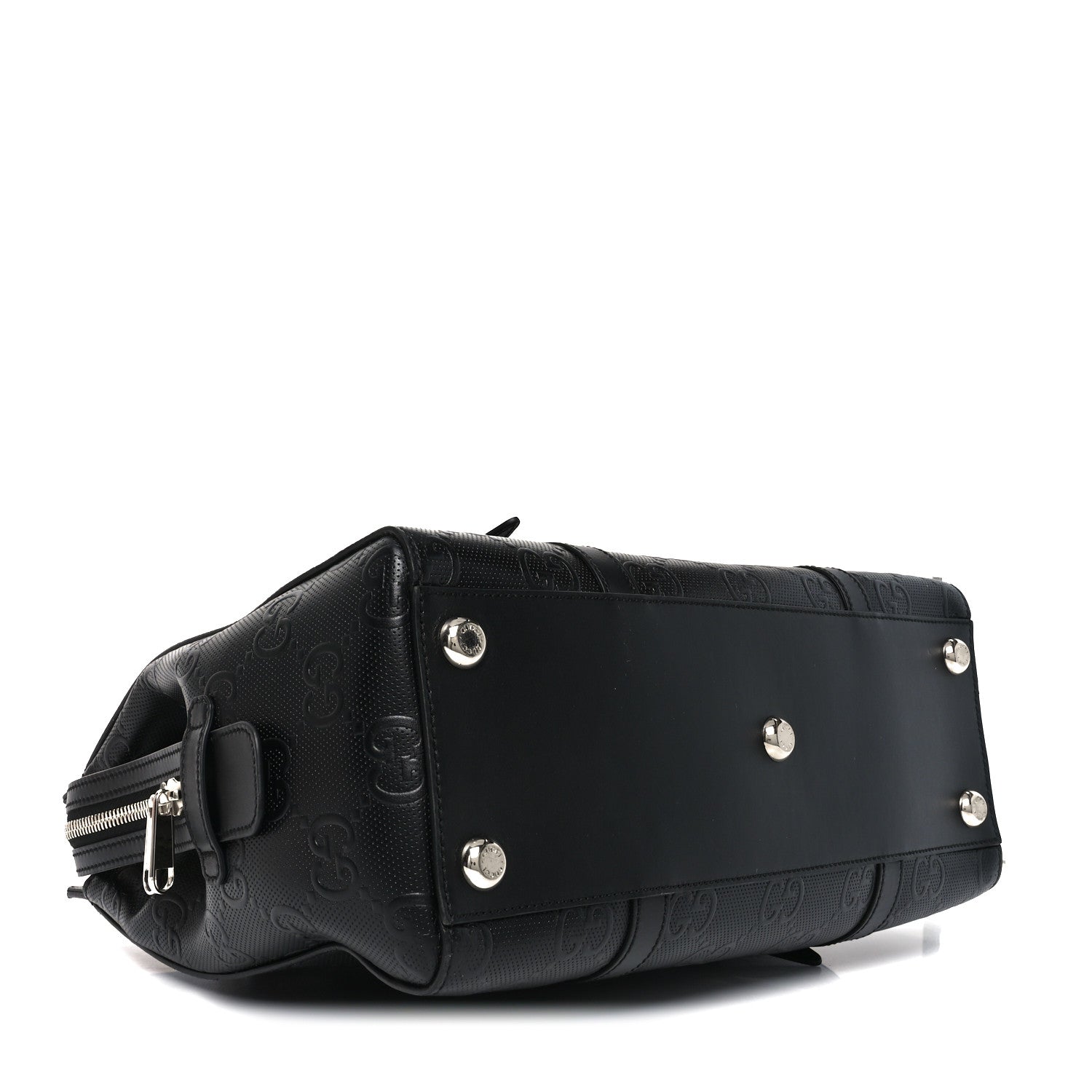 Calfskin GG Tennis Embossed Tote Bag Black