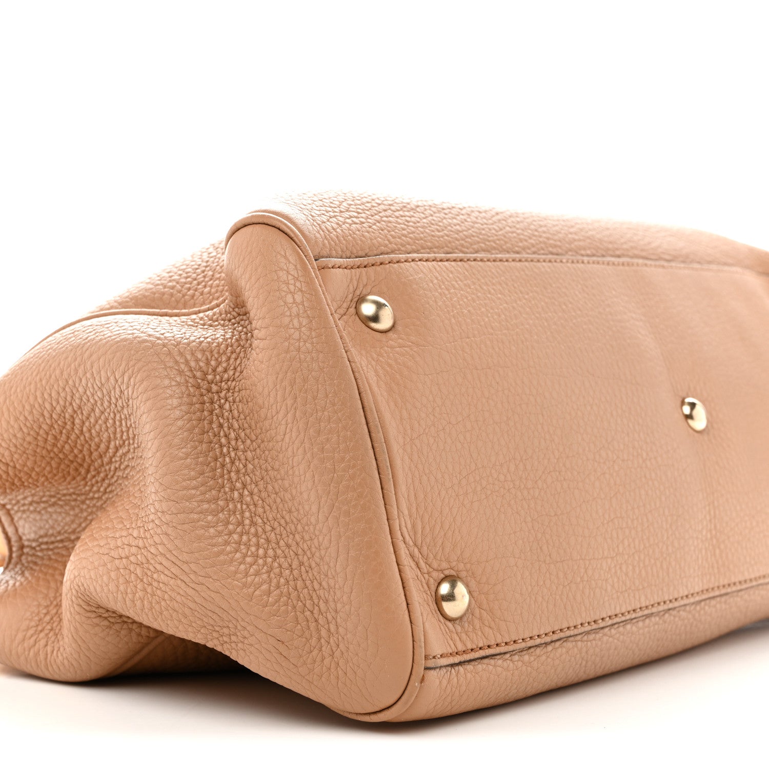 Pebbled Calfskin Medium Bamboo Shopper Tote Camelia