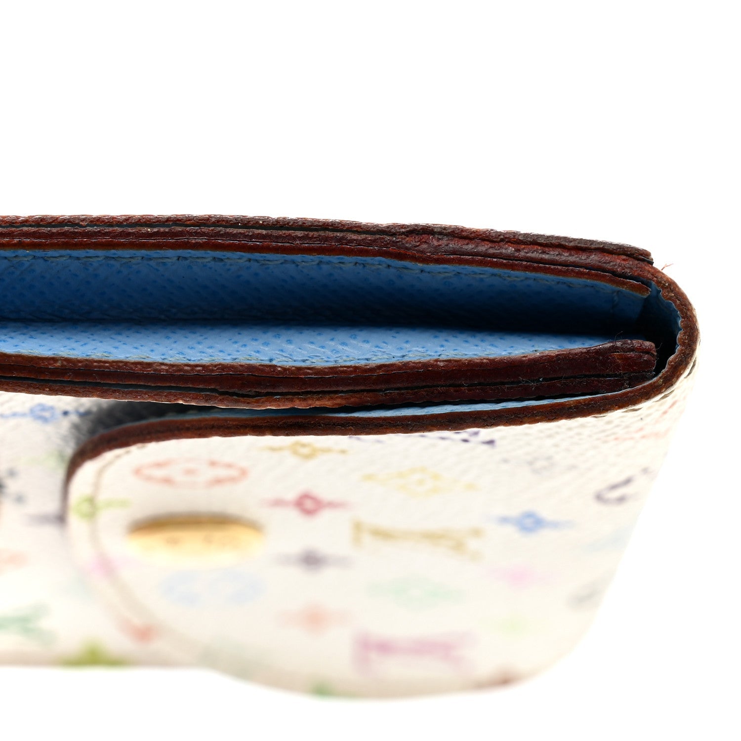 Monogram Multicolor Business Card Holder White Raisin