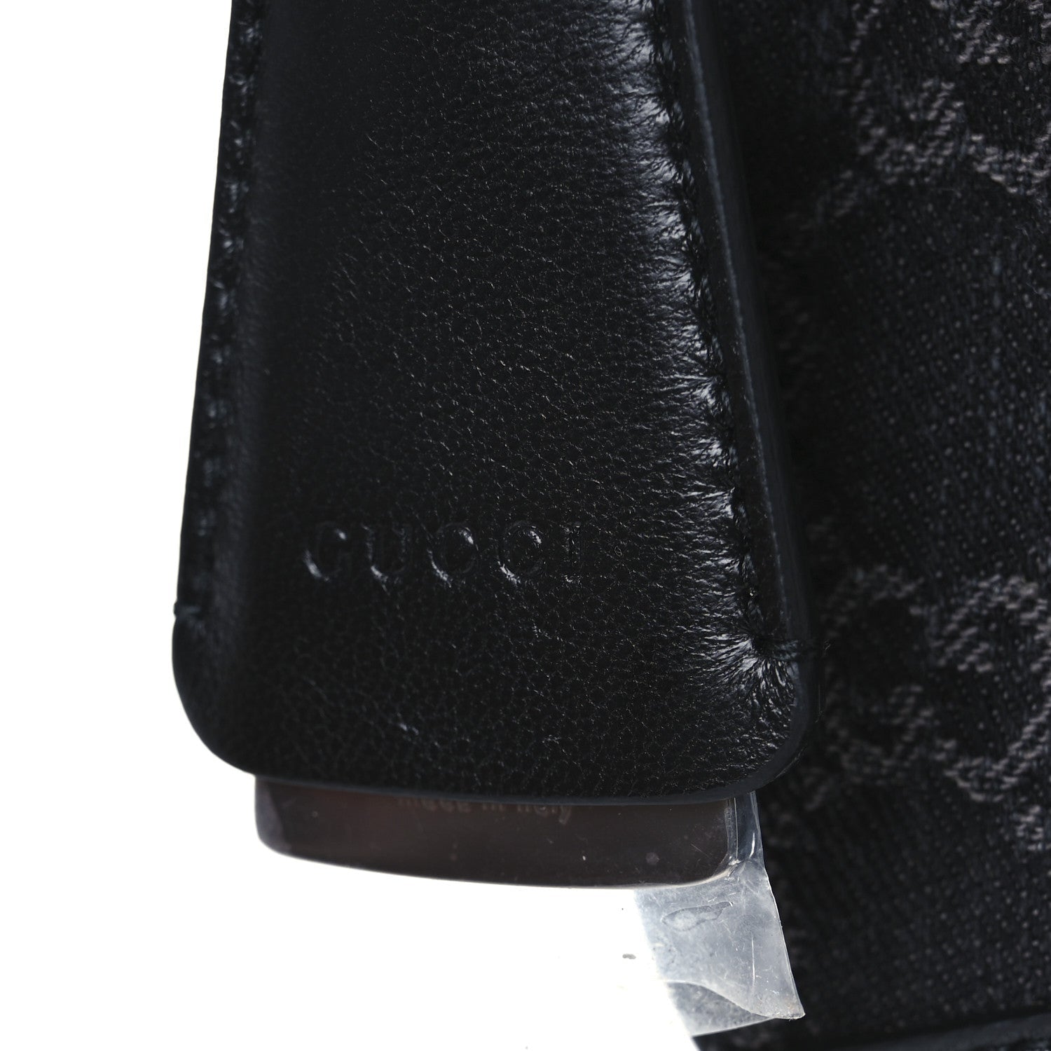 Jacquard Black Denim GG Monogram Horsebit Slim Small Shoulder Bag Black Grey