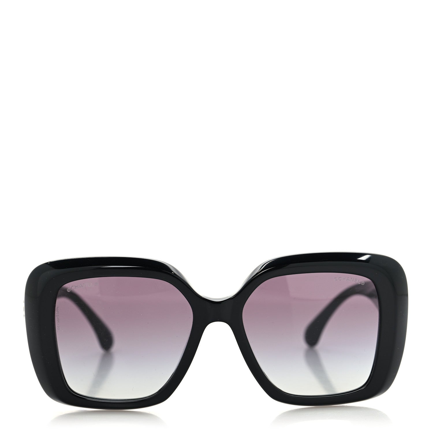 Acetate Enamel Heart Square Sunglasses 5518-A Black