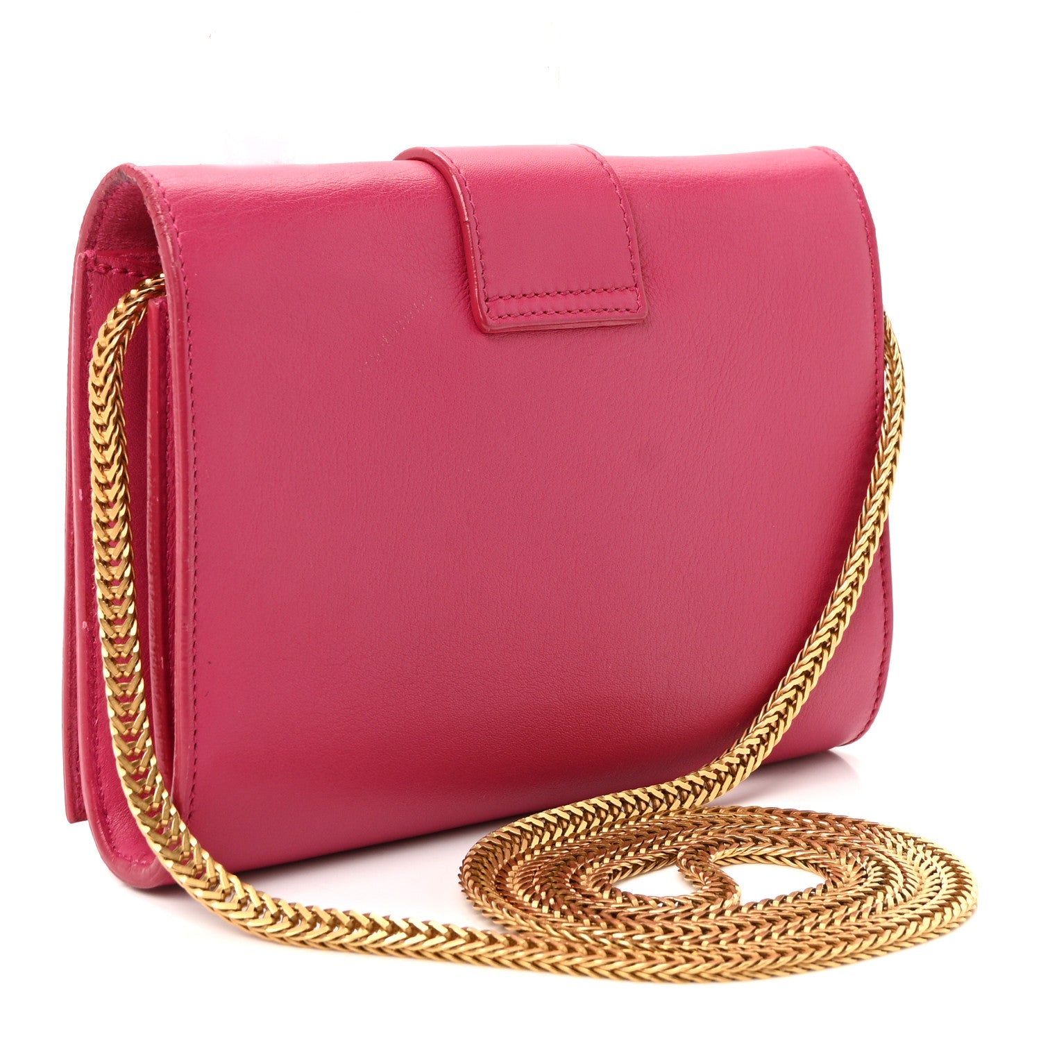 Calfskin Small Classic Y Satchel Fuchsia