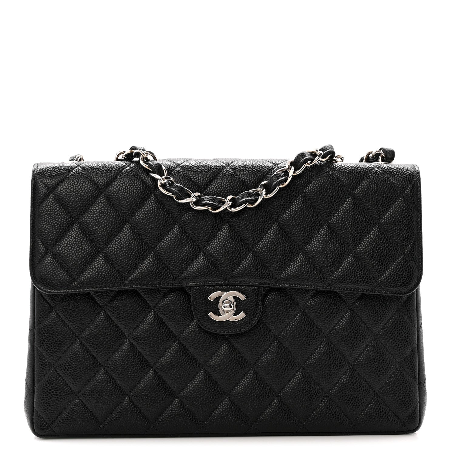 Caviar Jumbo Single Flap Black