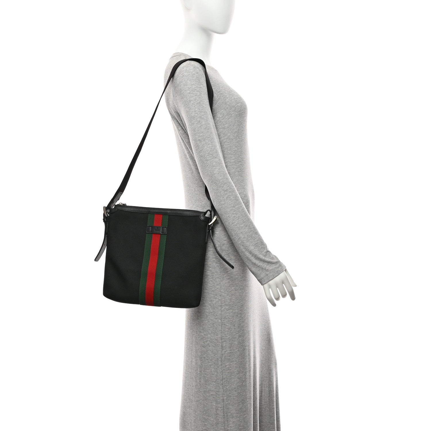 Techno Canvas Web Messenger Bag Black