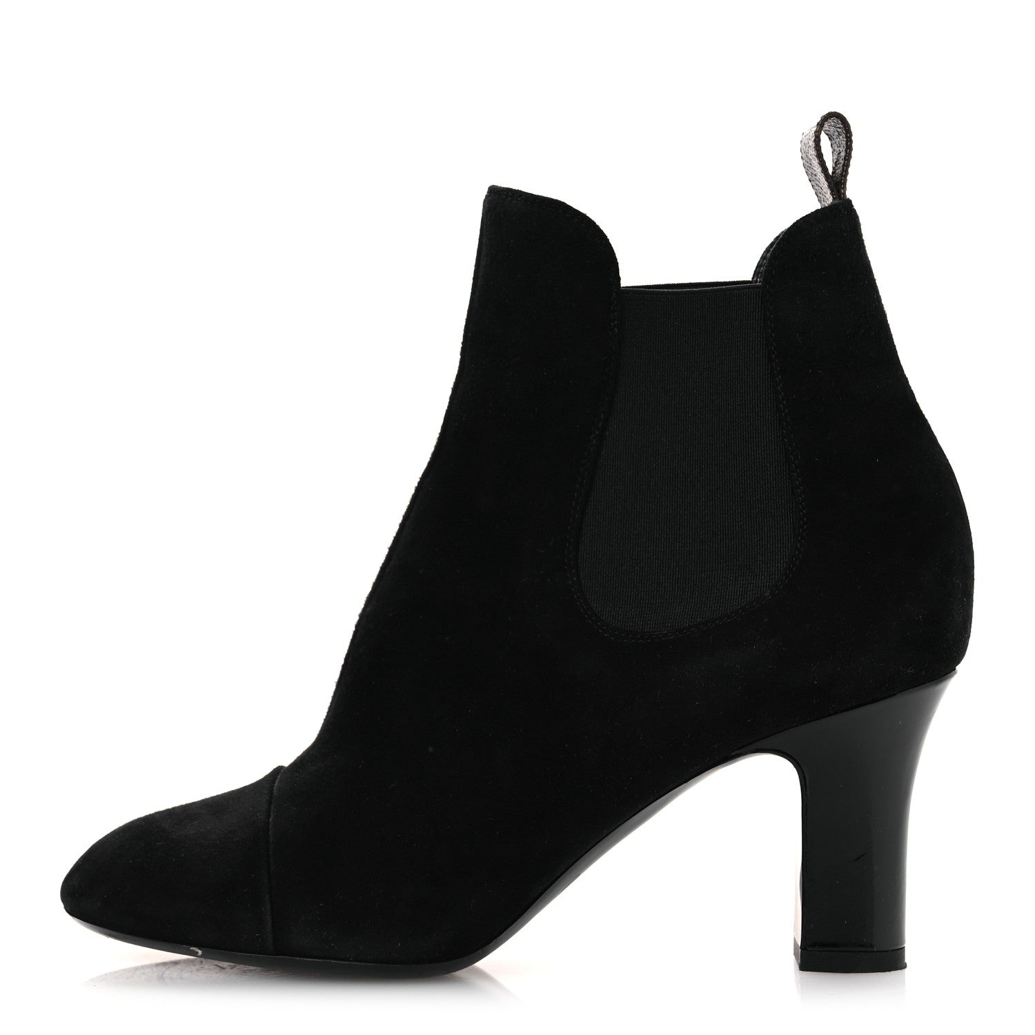 Suede Monogram Uniformes Cap Toe Chelsea 75mm Ankle Boots 37.5 Black