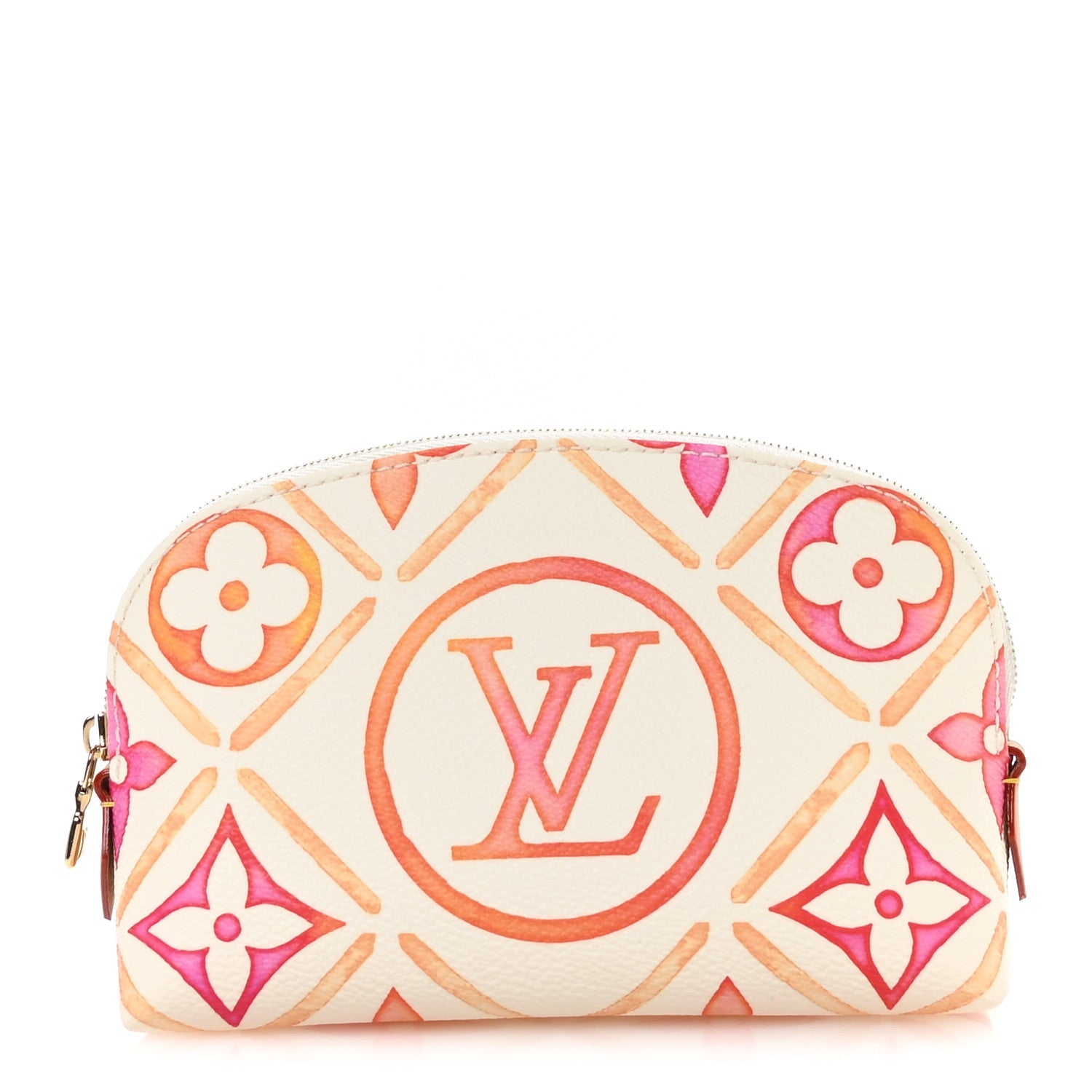 Monogram Tiles By The Pool Cosmetic Pouch Coral