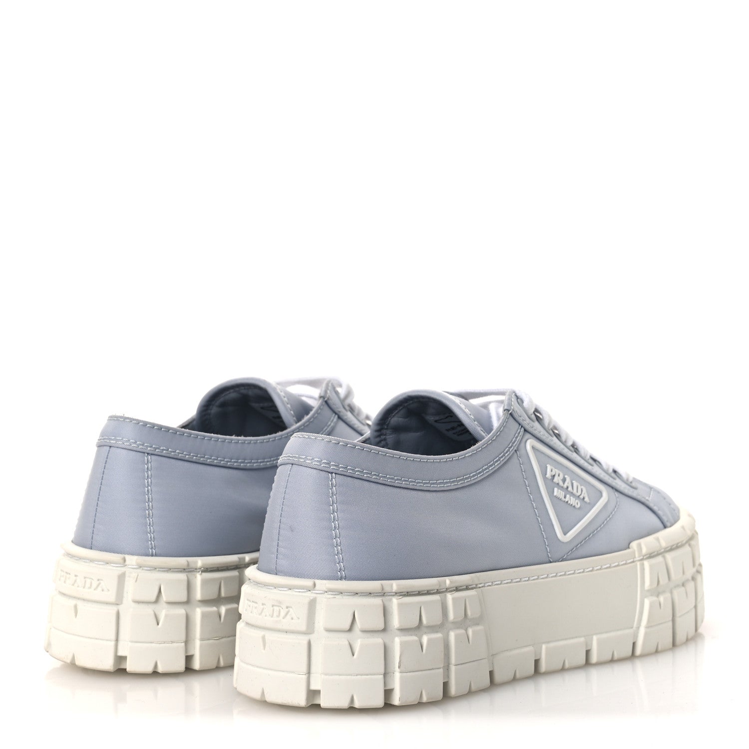 Re-Nylon Gabardine Triangle Logo Double Wheel 50mm Sneakers 38 Cielo