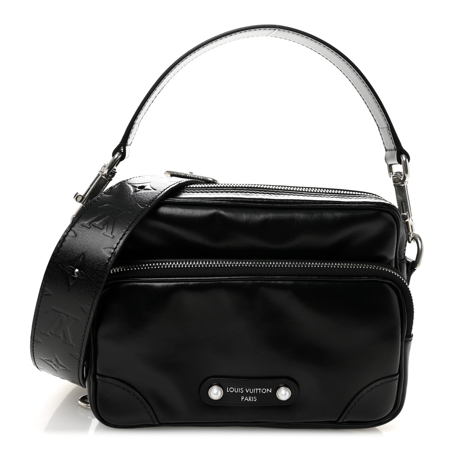 Calfskin Nil City Shoulder Bag Night Black