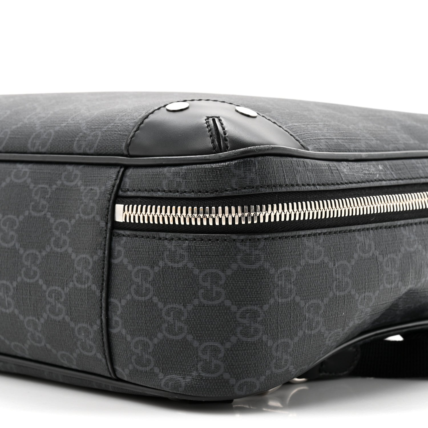 GG Supreme Monogram Briefcase Backpack Black Grey