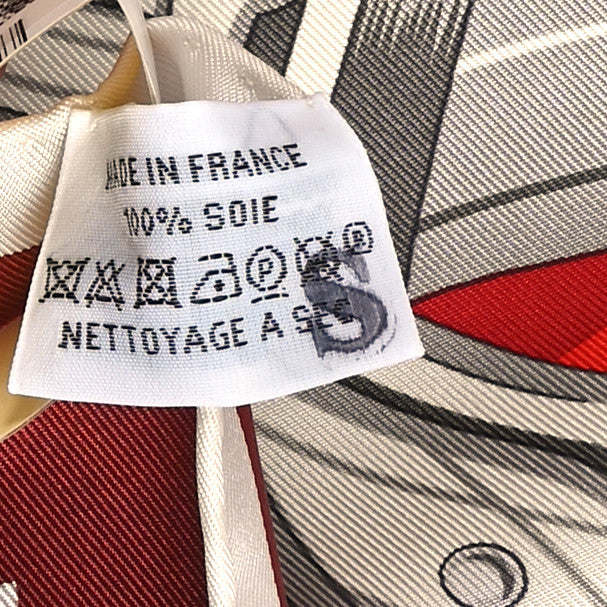 Silk Brides Et Destin Scarf 90 Rouge Gris Argent White