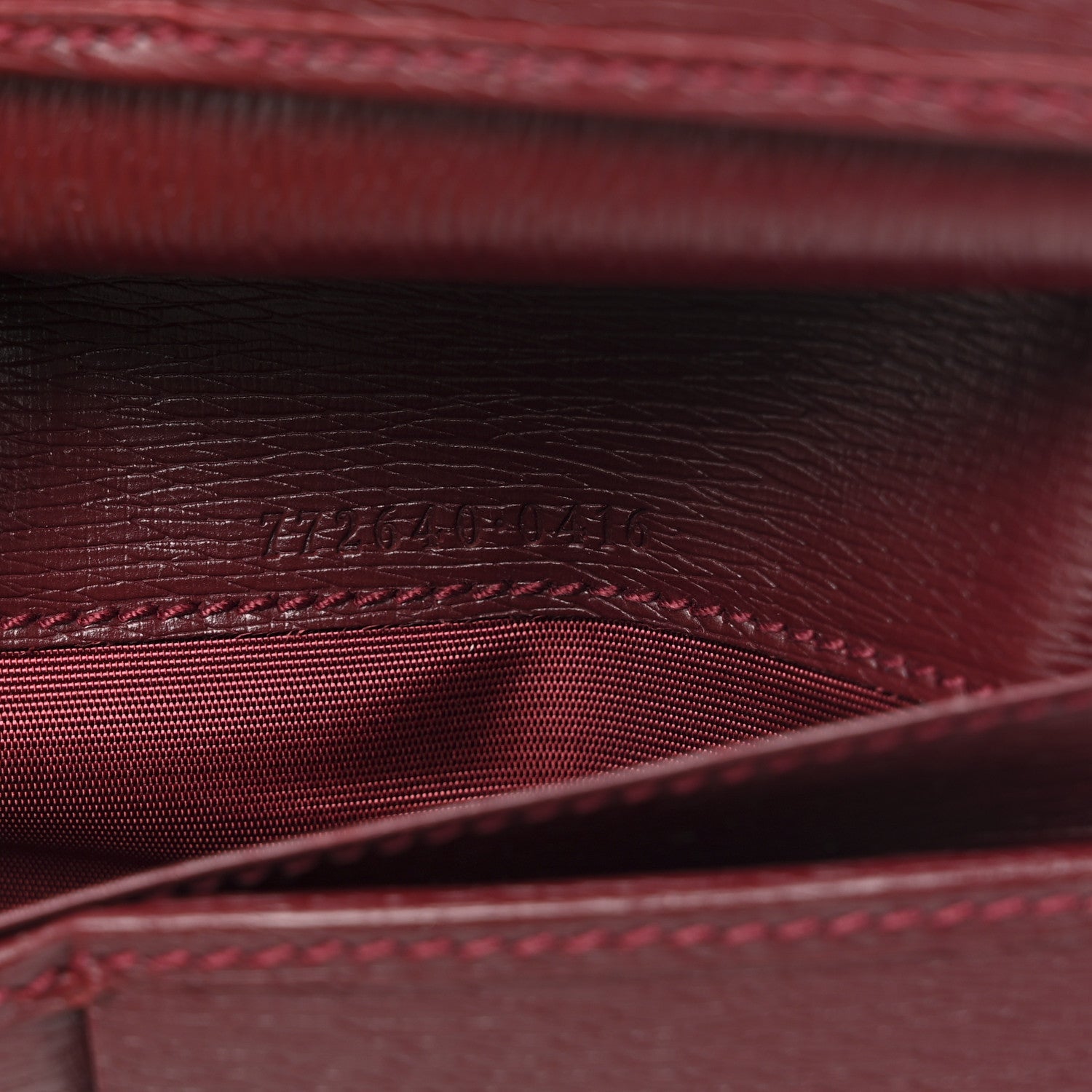 Calfskin Script Card Case Wallet Rosso Ancora Red
