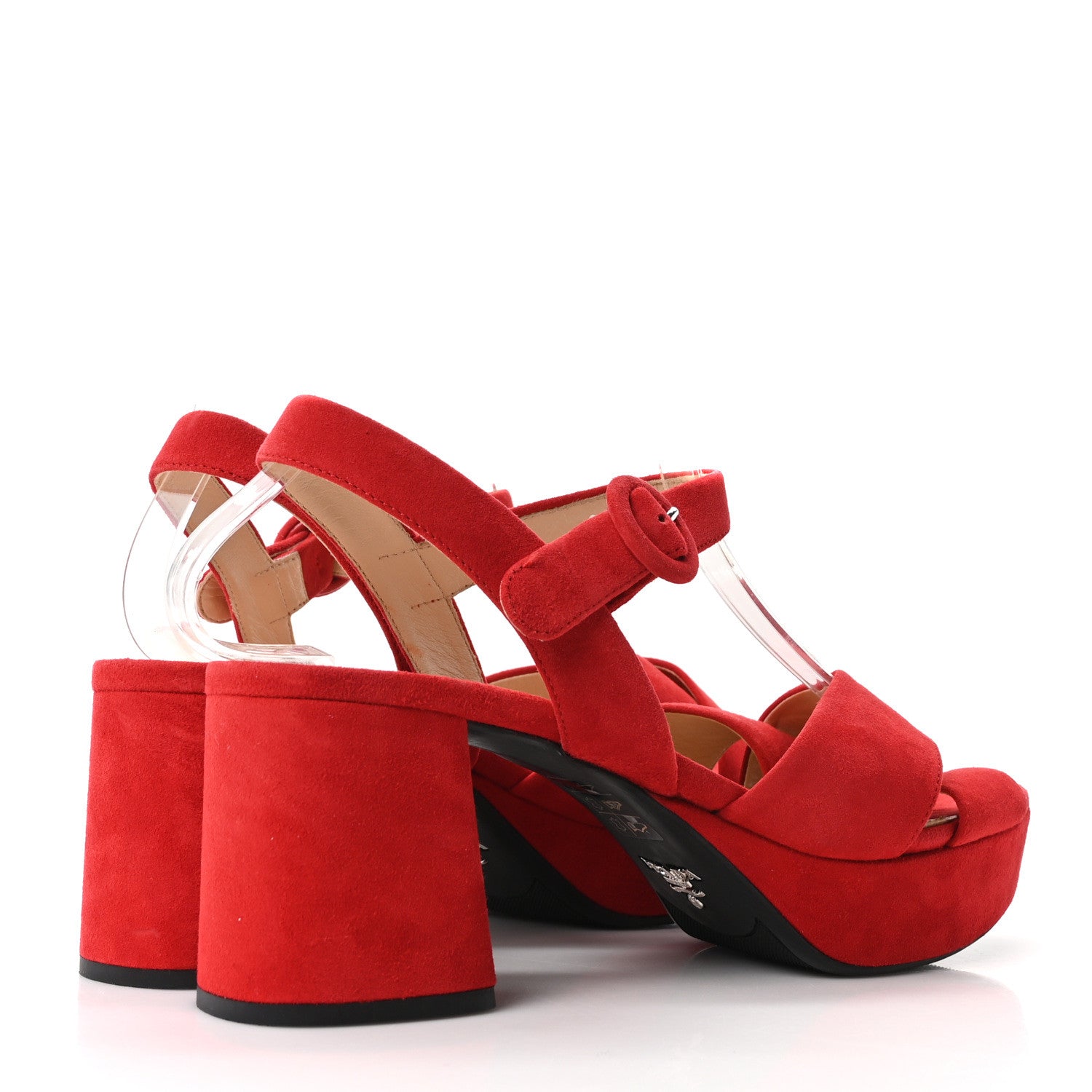 Camoscio Crisscross Platform 25/85mm Sandals 37.5 Red