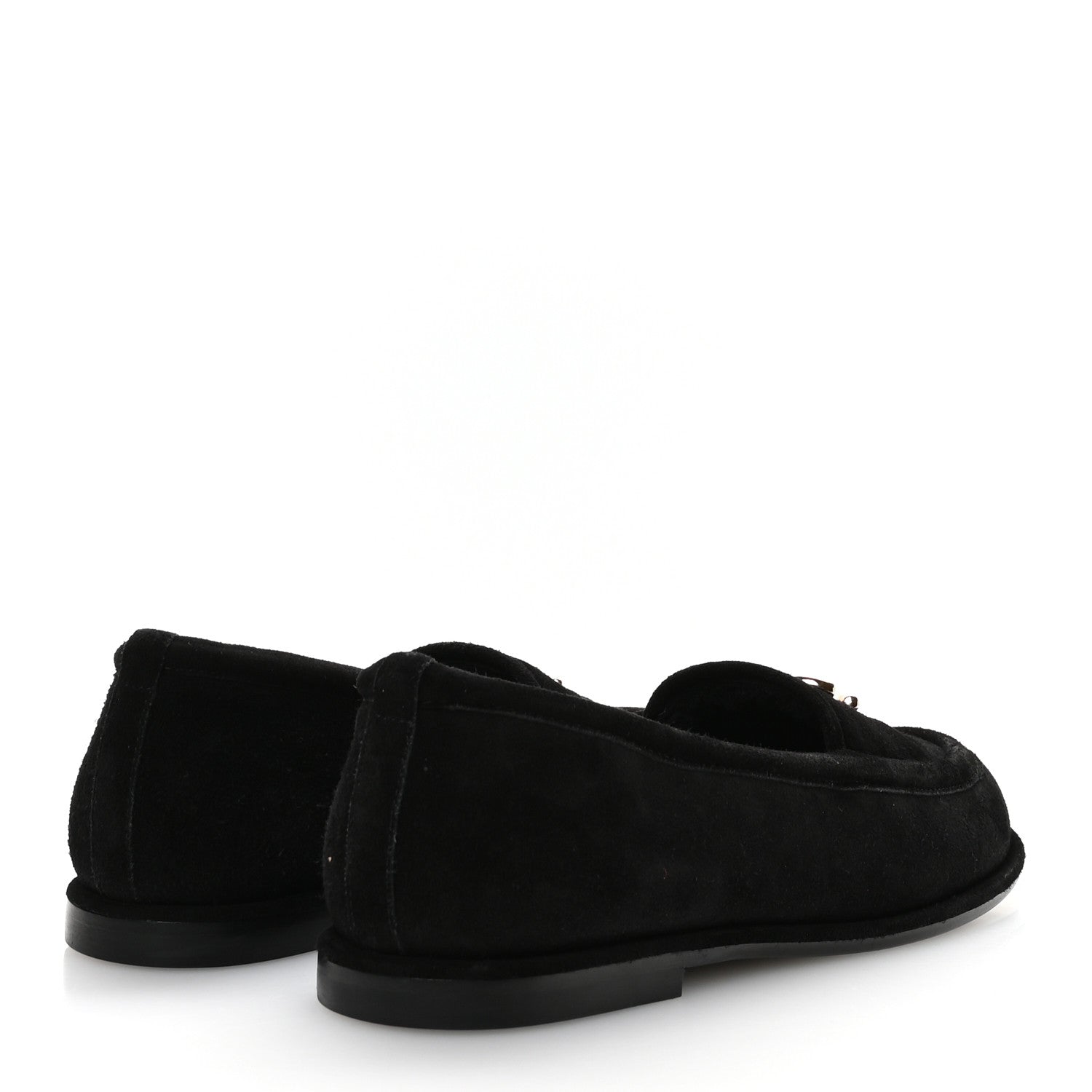 Suede Calfskin CC Mocassins 38 Black