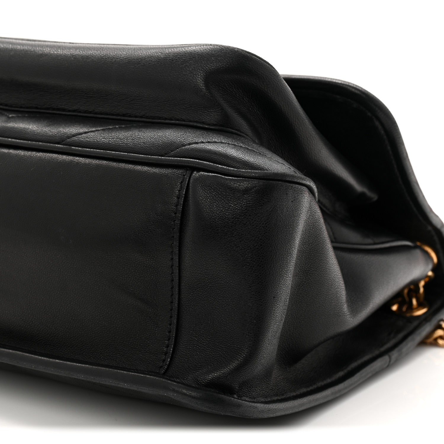 Lambskin Matelasse Monogram Medium Niki Chain Satchel Black