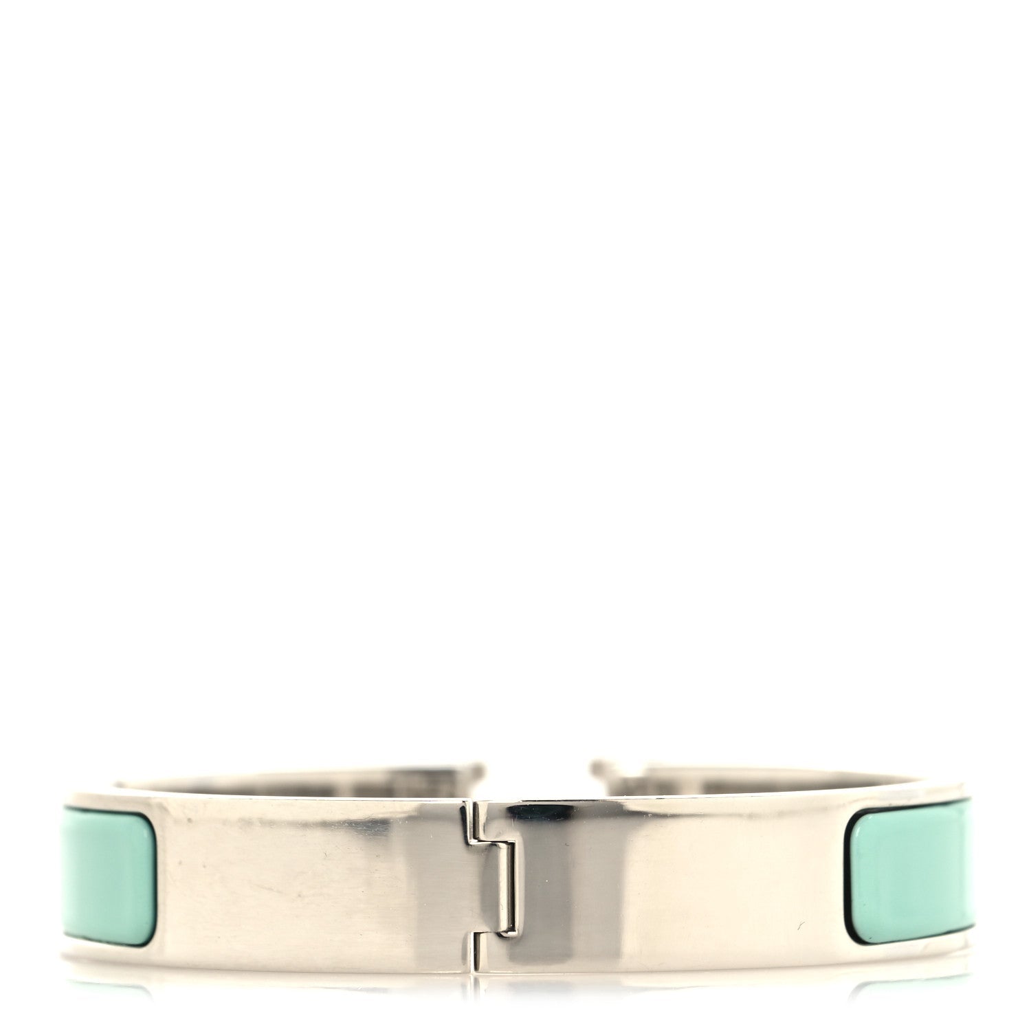 Enamel Narrow Clic Clac H Bracelet PM Lagon White