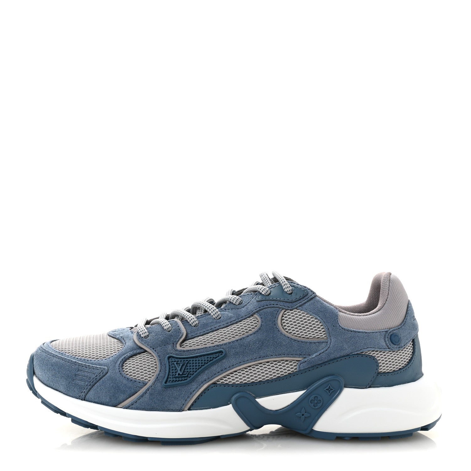 Calfskin Suede Womens LV Olympia Sneakers 38 Blue