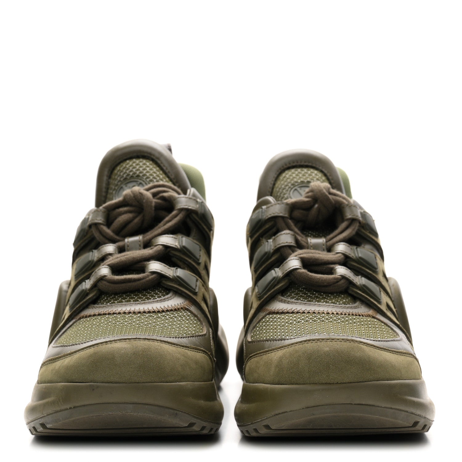 Calfskin Technical Nylon LV Archlight Sneakers 38 Green
