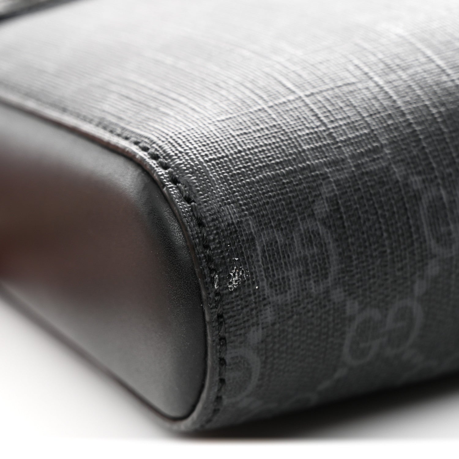 GG Supreme Monogram Web Small Flat Messenger Bag Black Grey