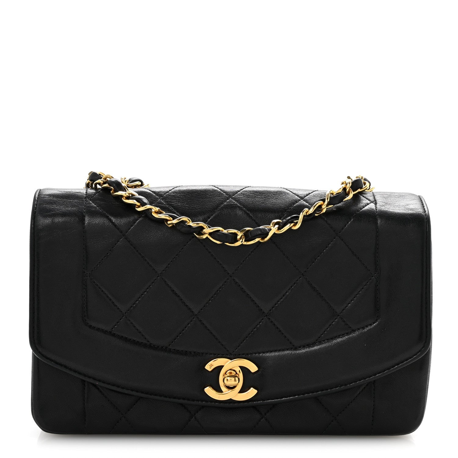 Lambskin Quilted Small Single Flap Black