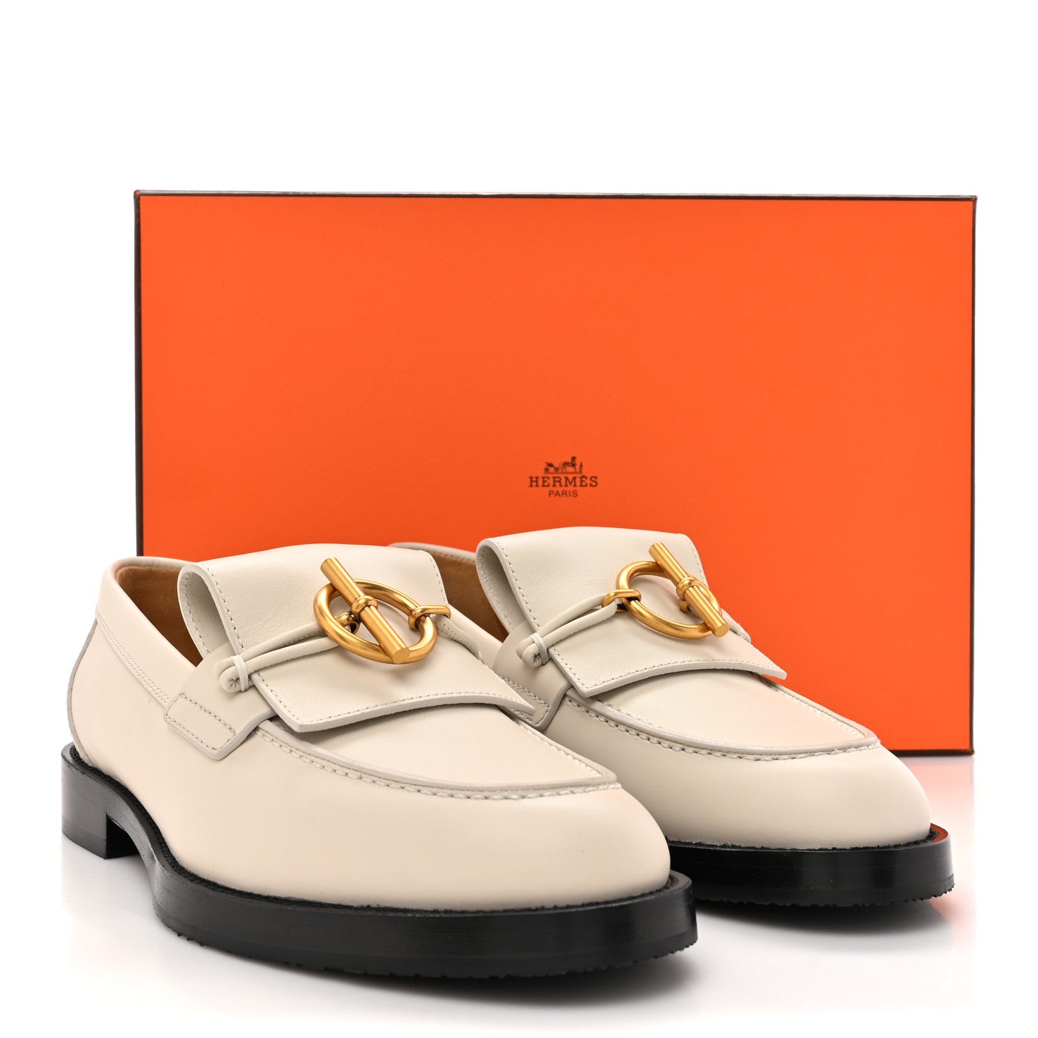 Calfskin Womens Impact Loafers 35 Blanc De Paris
