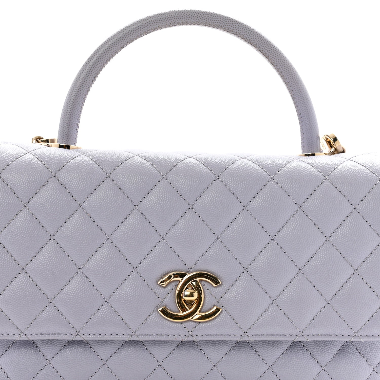 Caviar Quilted Small Coco Handle Flap Light Purple