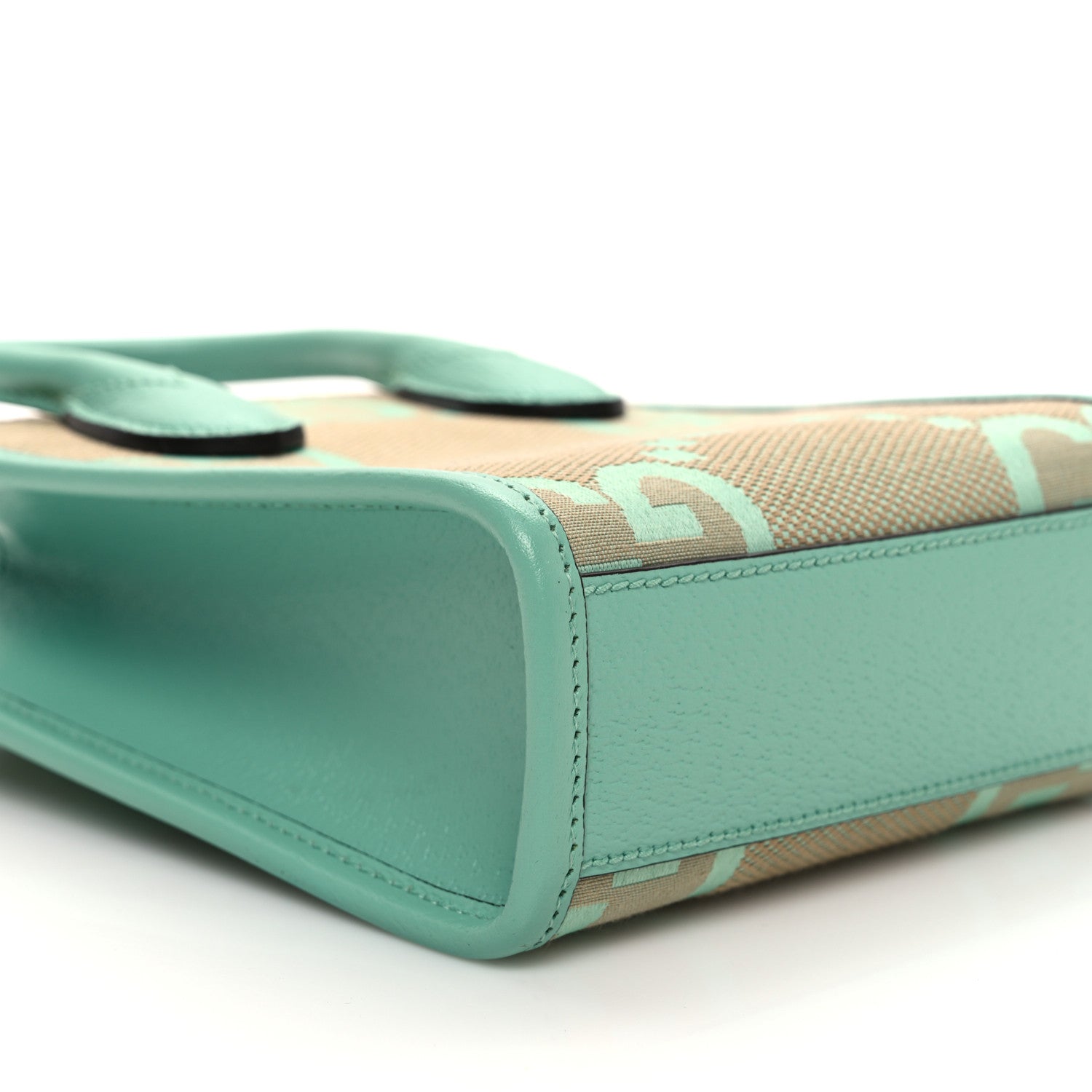 Monogram Jumbo GG Textured Dollar Calfskin Mini Tote Bag Pepperlight Mint