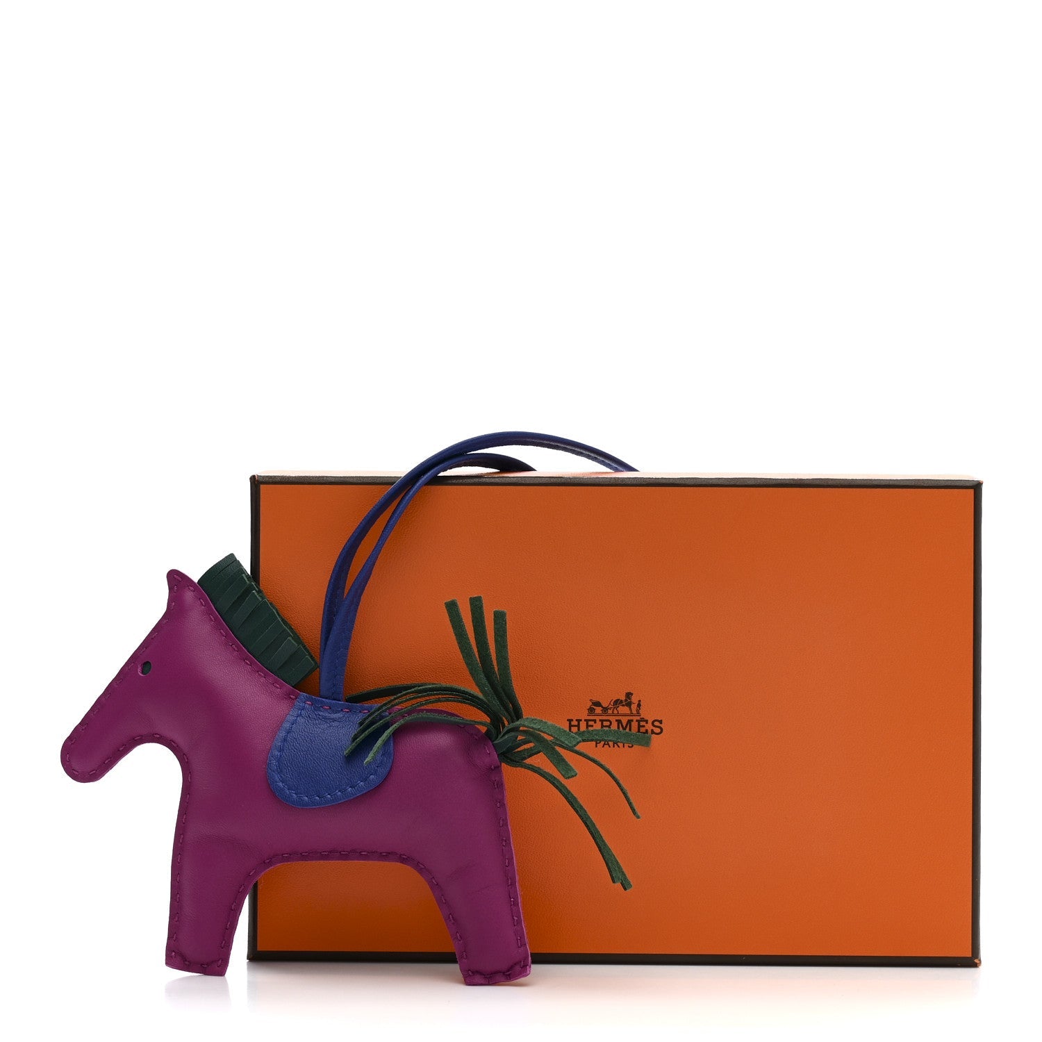 Milo Lambskin Grigri Rodeo Horse Bag Charm MM Rose Pourpre Bleu Electrique Malachite