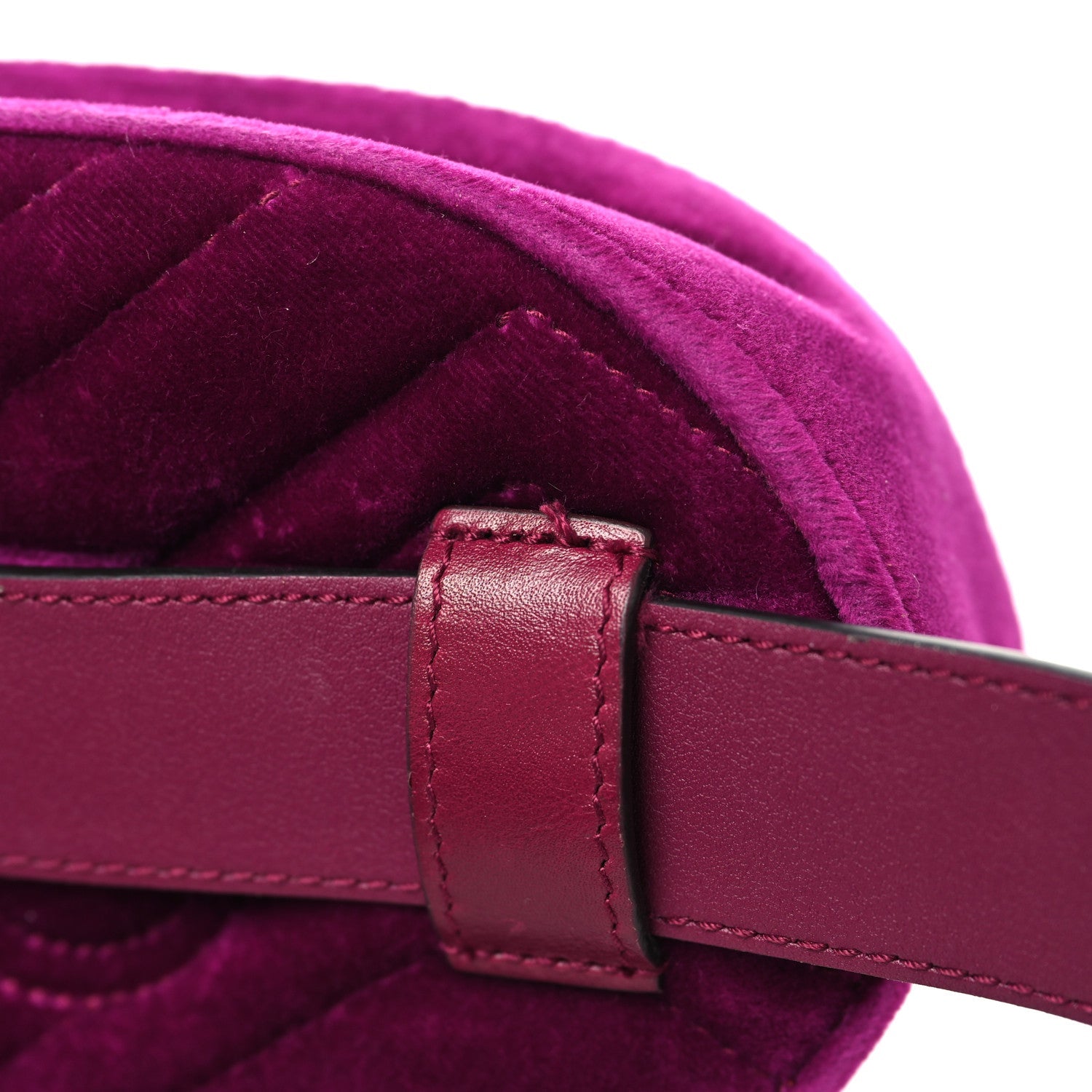 Velvet Matelasse GG Marmont Belt Bag 85 34 Fuchsia Violet Cyclamen