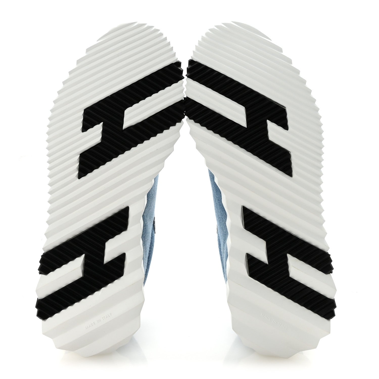 Denim Calfskin Bouncing Sneakers 37.5 Bleu Clair White
