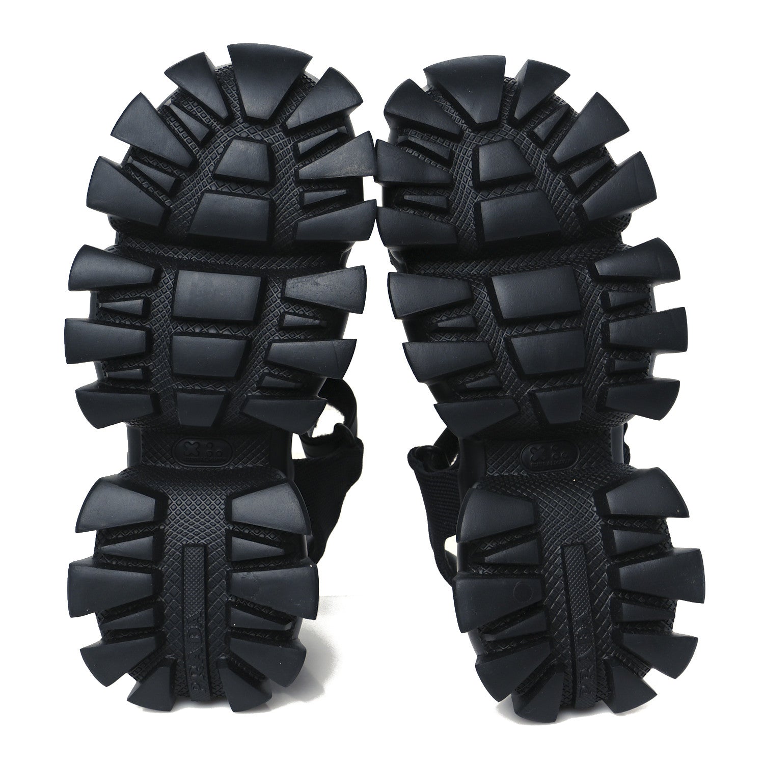 Nappa Logo Embossed Thunder Sole 50mm Sport Sandals 35.5 Black
