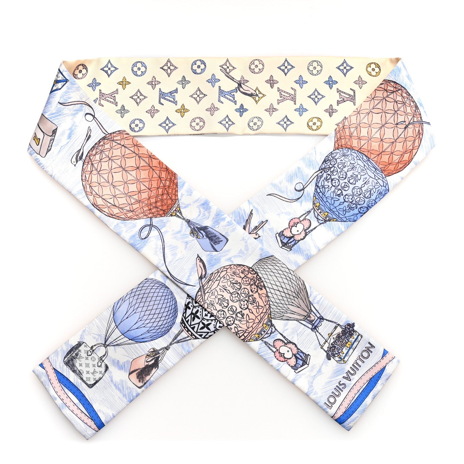 Silk Monogram Up And Away Bandeau Light Blue