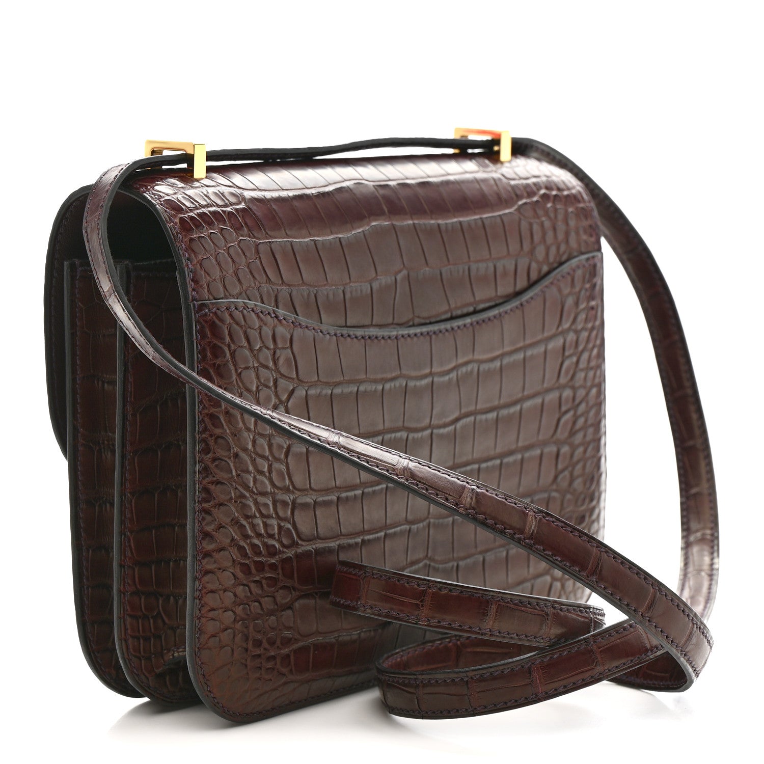 Matte Alligator Constance 18 Rouge Sellier