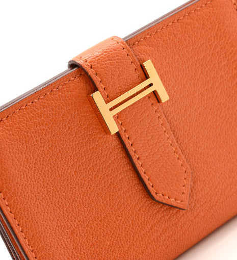 Chevre Mysore Bearn Card Holder Wallet Orange