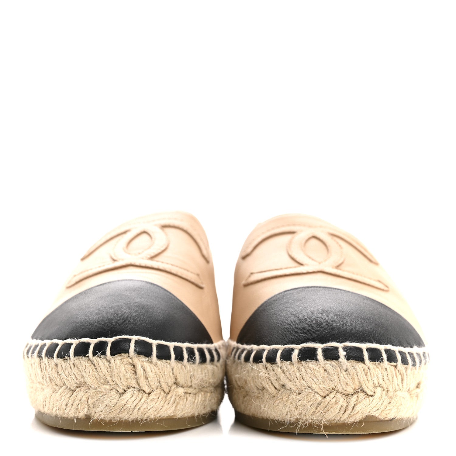 Lambskin CC Espadrilles 36 Beige Black