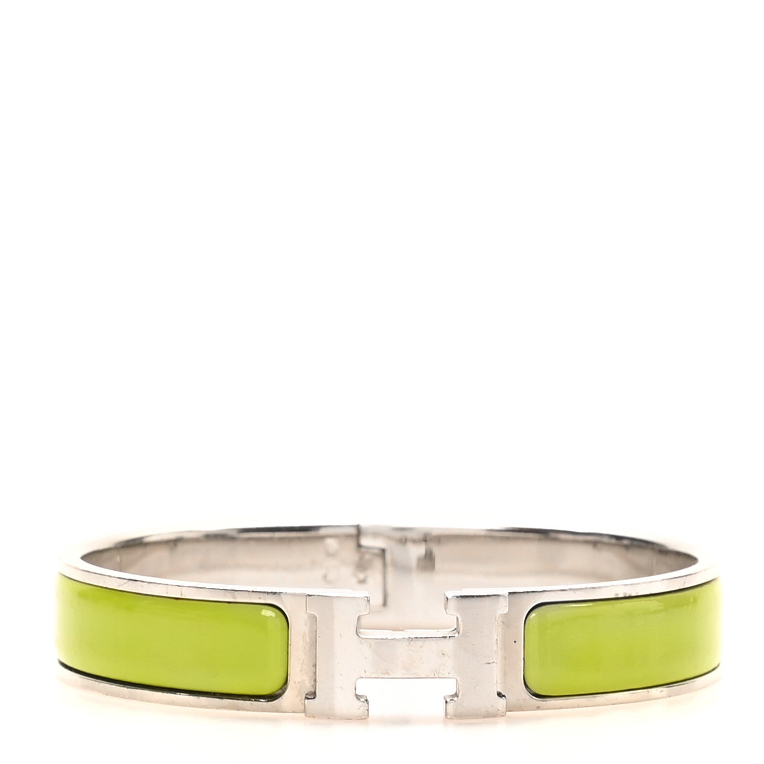 Enamel Narrow Clic Clac H Bracelet PM Vert Prairie
