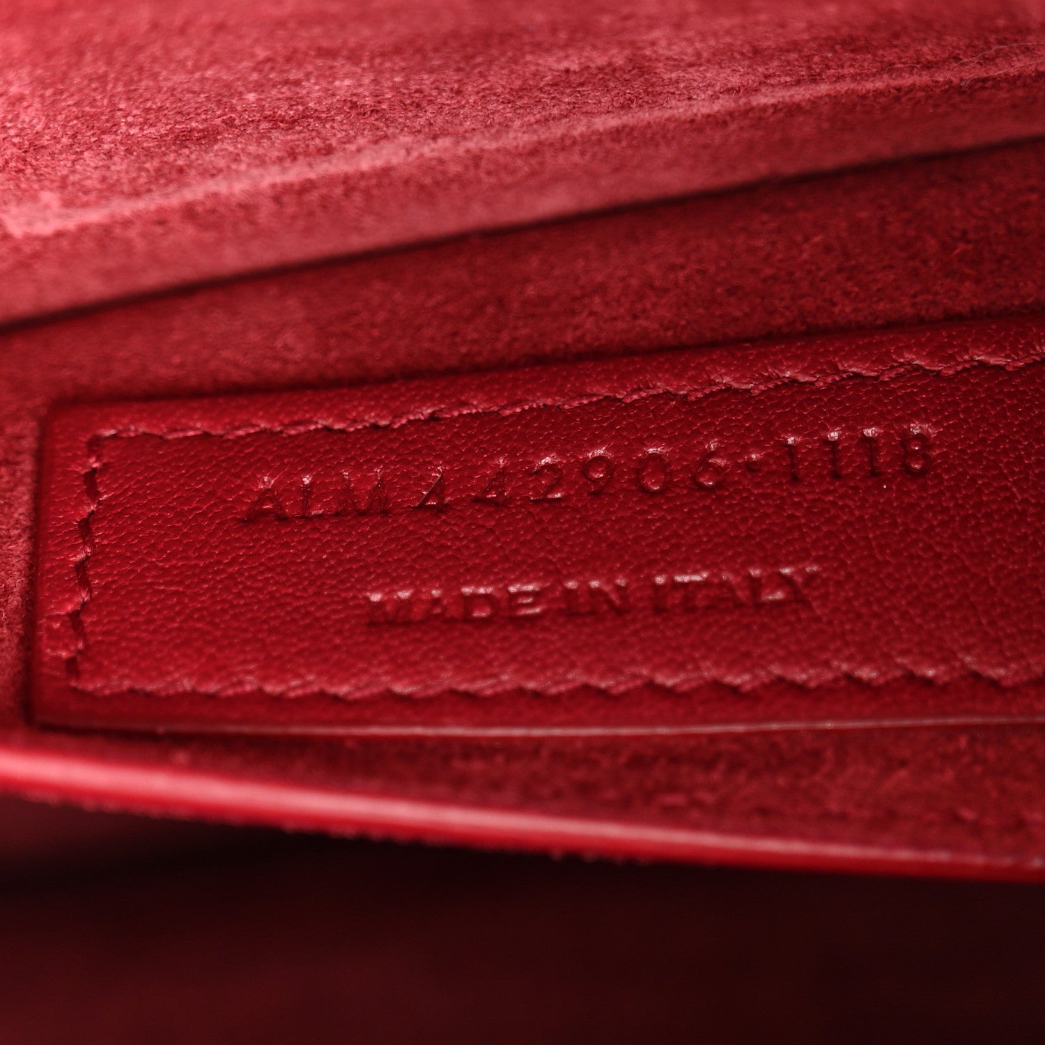 Calfskin Crocodile Embossed Medium Monogram Sunset Rouge Eros